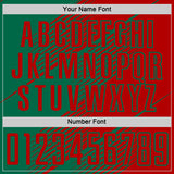 Custom Red Kelly Green Line Sublimation Soccer Uniform Jersey