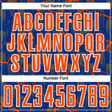 Custom Royal Orange-White Lightning Sublimation Soccer Uniform Jersey