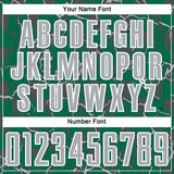 Custom Kelly Green Gray-White Lightning Sublimation Soccer Uniform Jersey
