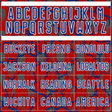 Custom Red Royal-White Lightning Sublimation Soccer Uniform Jersey