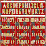 Custom Red Old Gold-White Lightning Sublimation Soccer Uniform Jersey