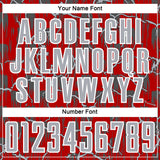 Custom Red Gray-White Lightning Sublimation Soccer Uniform Jersey