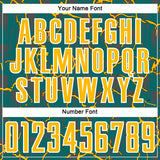 Custom Teal Gold-White Lightning Sublimation Soccer Uniform Jersey