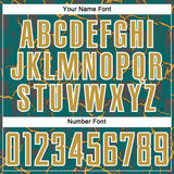Custom Teal Old Gold-White Lightning Sublimation Soccer Uniform Jersey