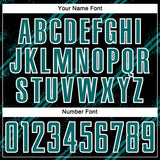 Custom Black Teal-White Abstract Fragment Art Splash Sublimation Soccer Uniform Jersey