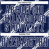 Custom Navy White Abstract Fragment Art Splash Sublimation Soccer Uniform Jersey