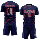 Custom Navy Crimson-White Abstract Fragment Art Splash Sublimation Soccer Uniform Jersey