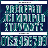 Custom Navy Teal-White Abstract Fragment Art Splash Sublimation Soccer Uniform Jersey