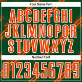 Custom Green Orange-White Abstract Fragment Art Splash Sublimation Soccer Uniform Jersey