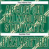 Custom Kelly Green Cream Abstract Fragment Art Splash Sublimation Soccer Uniform Jersey