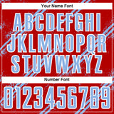 Custom Red Light Blue-White Abstract Fragment Art Splash Sublimation Soccer Uniform Jersey