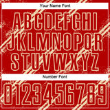 Custom Red Cream Abstract Fragment Art Splash Sublimation Soccer Uniform Jersey