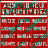 Custom Red Kelly Green-White Abstract Fragment Art Splash Sublimation Soccer Uniform Jersey