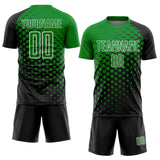 Custom Black Grass Green-White Modern Polka Dot Sublimation Soccer Uniform Jersey