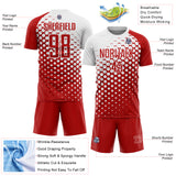 Custom Red White Modern Polka Dot Sublimation Soccer Uniform Jersey