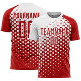 Custom Red White Modern Polka Dot Sublimation Soccer Uniform Jersey