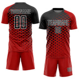 Custom Red Black-White Modern Polka Dot Sublimation Soccer Uniform Jersey