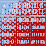 Custom Red Light Blue-White Modern Polka Dot Sublimation Soccer Uniform Jersey