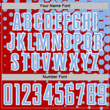 Custom Red Light Blue-White Modern Polka Dot Sublimation Soccer Uniform Jersey