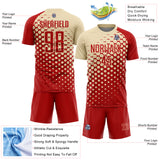 Custom Red Cream Modern Polka Dot Sublimation Soccer Uniform Jersey