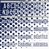 Custom White Navy Modern Polka Dot Sublimation Soccer Uniform Jersey