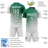 Custom White Kelly Green Modern Polka Dot Sublimation Soccer Uniform Jersey