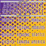 Custom Gold Purple-White Modern Polka Dot Sublimation Soccer Uniform Jersey