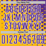 Custom Gold Purple-White Modern Polka Dot Sublimation Soccer Uniform Jersey