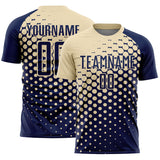 Custom Navy Cream Modern Polka Dot Sublimation Soccer Uniform Jersey