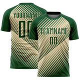 Custom Green Cream Line Sublimation Soccer Uniform Jersey