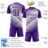 Custom Purple White Line Sublimation Soccer Uniform Jersey