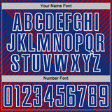 Custom Red Royal-White Line Sublimation Soccer Uniform Jersey