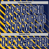 Custom Gold Navy-White Lines Sublimation Soccer Uniform Jersey