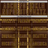 Custom Brown Old Gold Lines Sublimation Soccer Uniform Jersey