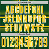 Custom Green Yellow-White Lines Sublimation Soccer Uniform Jersey