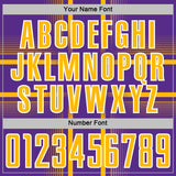 Custom Purple Gold-White Lines Sublimation Soccer Uniform Jersey