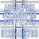 Custom White Royal Lines Sublimation Soccer Uniform Jersey
