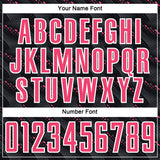 Custom Black Neon Pink-White Slant Lines Sports Sublimation Soccer Uniform Jersey