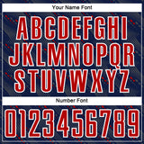 Custom Navy Red-White Slant Lines Sports Sublimation Soccer Uniform Jersey