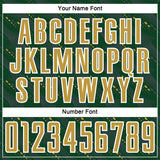 Custom Green Old Gold-White Slant Lines Sports Sublimation Soccer Uniform Jersey