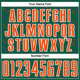 Custom Kelly Green Orange-White Slant Lines Sports Sublimation Soccer Uniform Jersey