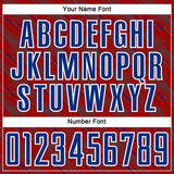 Custom Red Royal-White Slant Lines Sports Sublimation Soccer Uniform Jersey