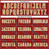 Custom Red Old Gold-White Slant Lines Sports Sublimation Soccer Uniform Jersey