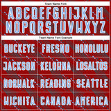 Custom Red Light Blue-White Slant Lines Sports Sublimation Soccer Uniform Jersey