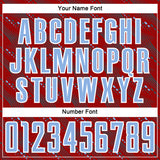 Custom Red Light Blue-White Slant Lines Sports Sublimation Soccer Uniform Jersey