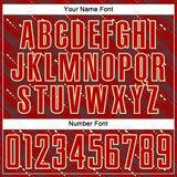 Custom Red Cream Slant Lines Sports Sublimation Soccer Uniform Jersey