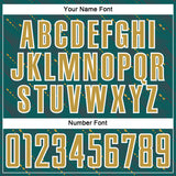 Custom Teal Old Gold-White Slant Lines Sports Sublimation Soccer Uniform Jersey