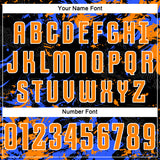 Custom Black Bay Orange Royal-White Fluid Art Splash Sublimation Soccer Uniform Jersey