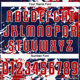 Custom Navy Red-White Fluid Art Splash Sublimation Soccer Uniform Jersey