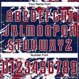 Custom Navy Crimson-White Fluid Art Splash Sublimation Soccer Uniform Jersey